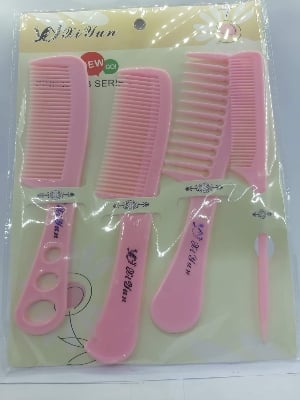 Picture of Stylish Fashionable Hair Nice China Comb Set Of 6Comb - 4 PCS Chiruni - Pink