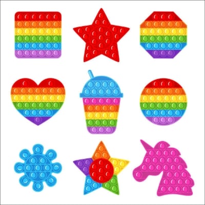 Picture of Popit Push Bubble Sensory Fidget Toys Hot New Adult Stress Relief Tabletop Anti-stress Pops It Soft Squeeze Decompression Toys By Gift Corner Shopping - Multicolor