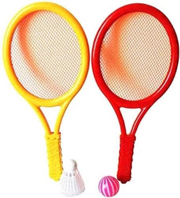Picture of Children Play Game Plastic Tennis Badminton Racket Toy Set For Kids By Gift Corner Shopping - Multicolor