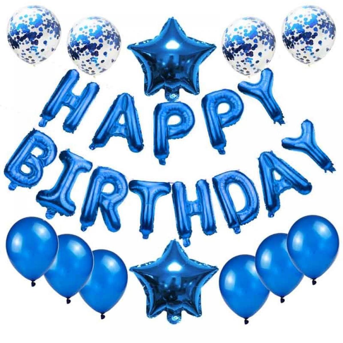 Picture of Happy Birthday Aluminum Foil Letters Banner Balloons for Party By Gift Corner Shopping - Multicolor