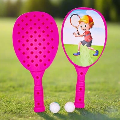 Picture of Table Tanis Ball Bat Plastic Toy for Kids/ Tanis Ball Bat Plastic Sets By Gift Corner Shopping - Multicolor