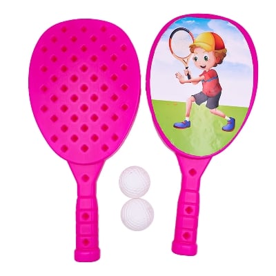 Picture of Table Tanis Ball Bat Plastic Toy for Kids/ Tanis Ball Bat Plastic Sets By Gift Corner Shopping - Multicolor