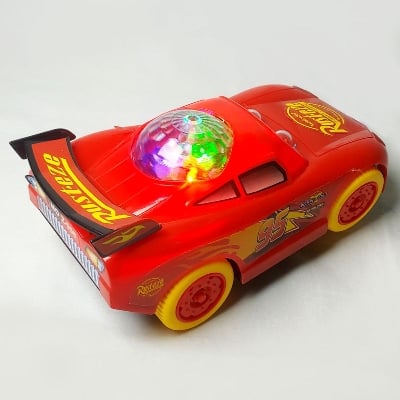 Picture of Speed Racing Style Red Toy Car for Kids with Flashing 3D Lights & Melodious Music By Gift Corner Shopping - Multicolor