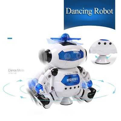 Picture of Naughty dance robots with 3D lights for kids singing and walking robot toys By Gift Corner Shopping - Multicolor