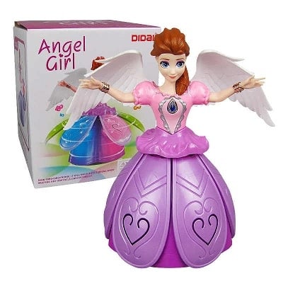 Picture of Princess Music Dancing Doll & Rotating Angel Girl Flashing Lights with Music Gift Toy For Kids or Baby By Gift Corner Shopping - Multicolor