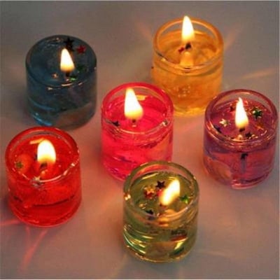 Picture of Romantic Jelly Candles 6pcs,Valentine's Day Wedding Birthday Party Celebration Candle Flame -6 pcs By Gift Corner Shopping - Multicolor