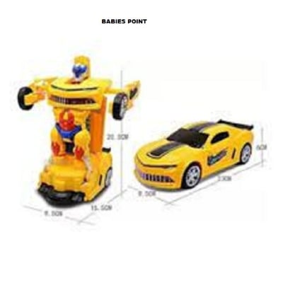 Picture of Zest 4 Toyz Robot To Car Converting Transformer Toy For Kids - Yellow - Yellow
