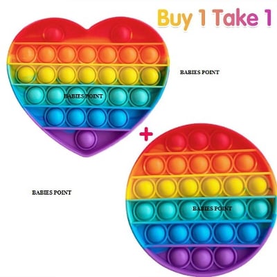 Picture of 2Pcs Pop It Fidget Toy Buy 1 Take 1 Sale Set Rainbow Unicorn Toys For Kids Baby Girl Early Educational Popit Fige - Multicolor