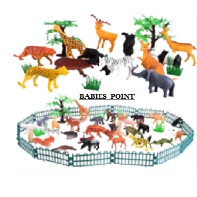 Picture of Mini Animal Zoo- Exclusive Animal Play Sets Animal, Fence, Tree Etc. Learning Games For Boys Girls Kids Toddlers - Baby Toys - Multicolor