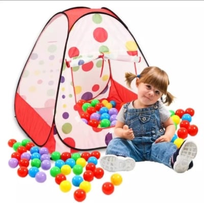 Picture of Baby Tent Play House With 50 Pcs Plastic Balls- Multi Color - Multicolor