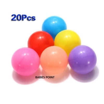 Picture of Baby Colored Plastic Kids Ball 20 Pcs - Multicolor