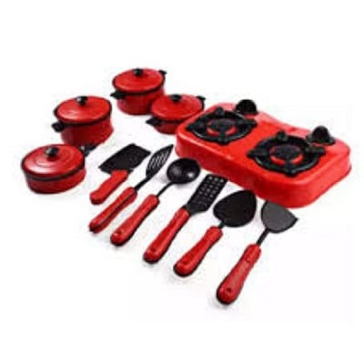 Picture of Kitchen Ware Play Set For Girls - Black and red