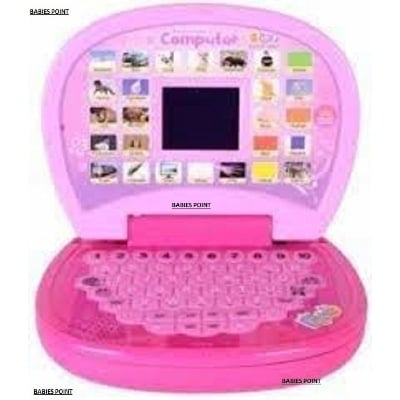 Picture of Educational Computer And Learning Abcd, Words & Number Battery Operated Kids Laptop With Led Display And Music -Dancing Cactus - Pink and blue