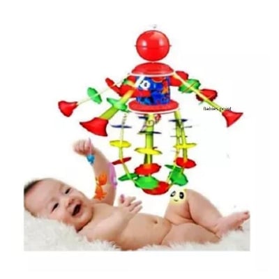 Picture of Rotating Bed Bell Toy With Music - Multicolor
