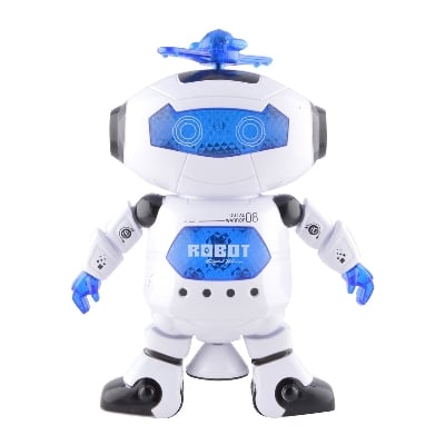 Picture of Naughty White Dancing Robot Toy With Lights, Music, Rotation, And Dancing For Kids And Babies - White