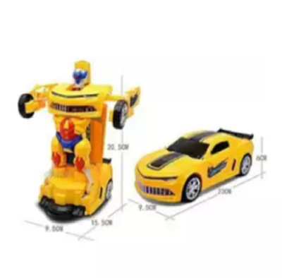 Picture of Zest 4 Toyz Robot To Car Converting Transformer Toy For Kids - Yellow - Yellow