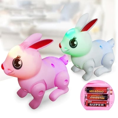 Picture of J60B Jumping Music Animal Toys Dancing Rabbit Lighting Plastic Animal Model Educational Toys Kids Learning with Funny By Gift Corner Shopping - Multicolor