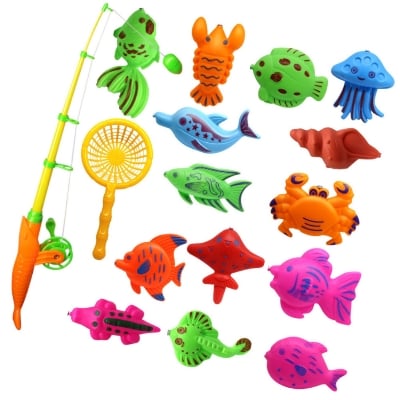 Picture of 15Pcs/Set Simulated Magnetic Fishing Tools Set Baby Early Learning Puzzle Toy By Gift Corner Shopping - Multicolor