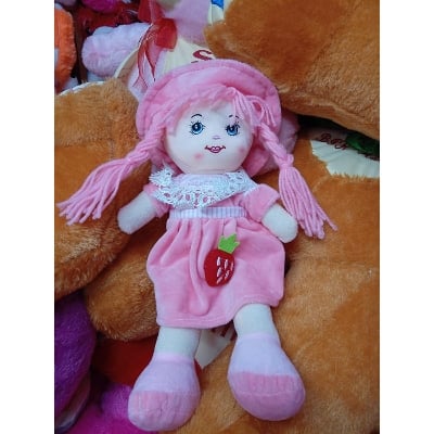 Picture of Cute Looking Smiling Doll Stuffed Soft Plush Doll Love Girl For Kids Baby With Cap - Toy By Gift Corner Shopping - Multicolor