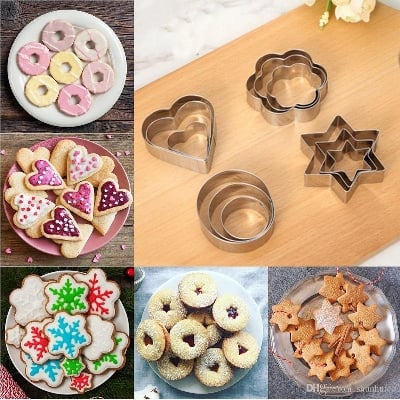 Picture of Cookie Cutter 12 Pieces - Silver - Cake Decoration Tools by Gift Corner Shopping