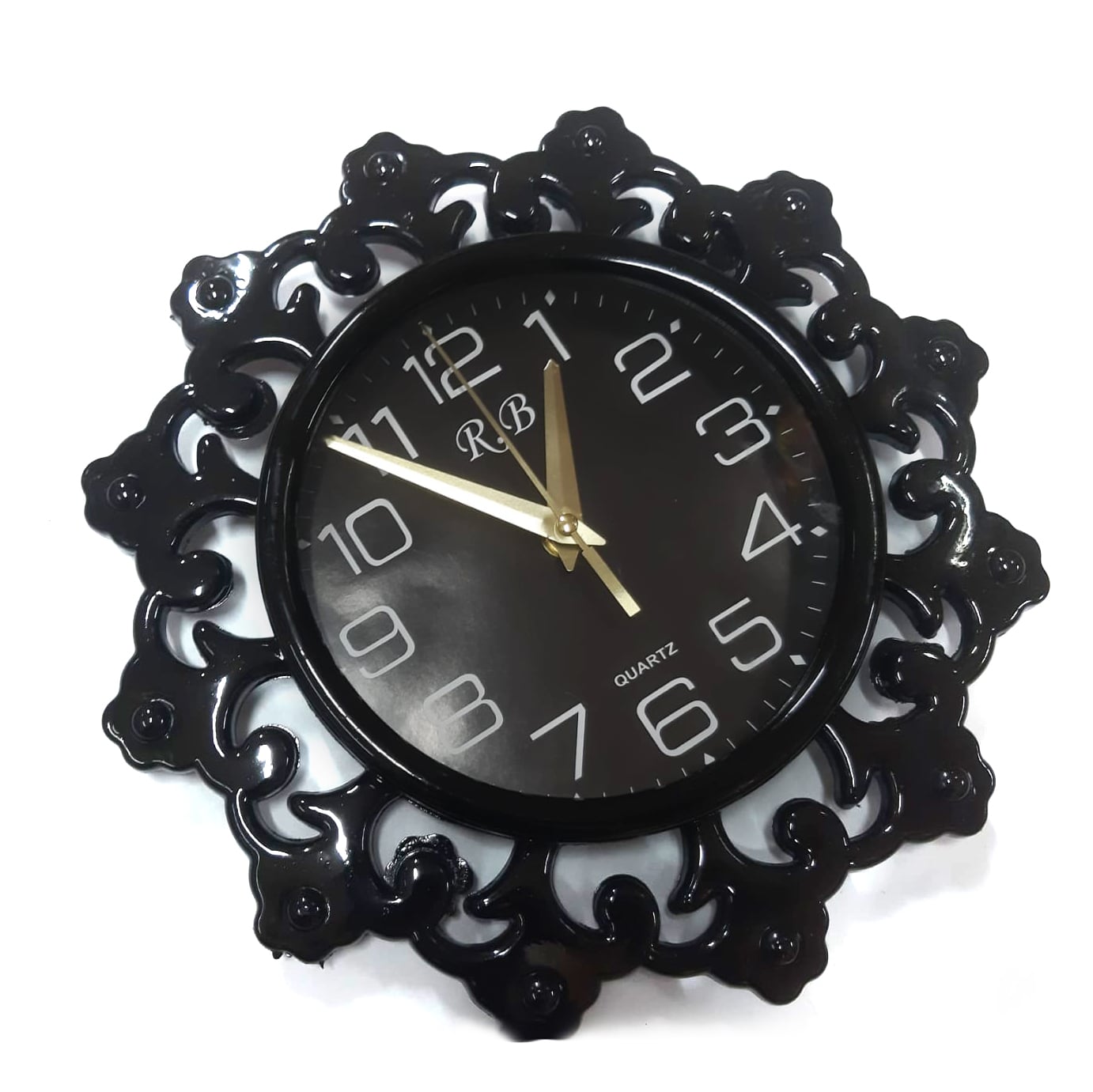 Picture of Advanced Precision - Beautifully Crafted Wall Clock with Unique Design - Pure Black and Chocolate Hues - Packed in a Quality Box - Black