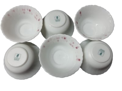 Picture of Premium Ceramic 6 Peach Soup Set - White