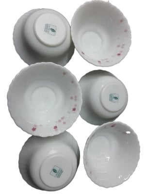 Picture of Premium Ceramic 6 Peach Soup Set - White