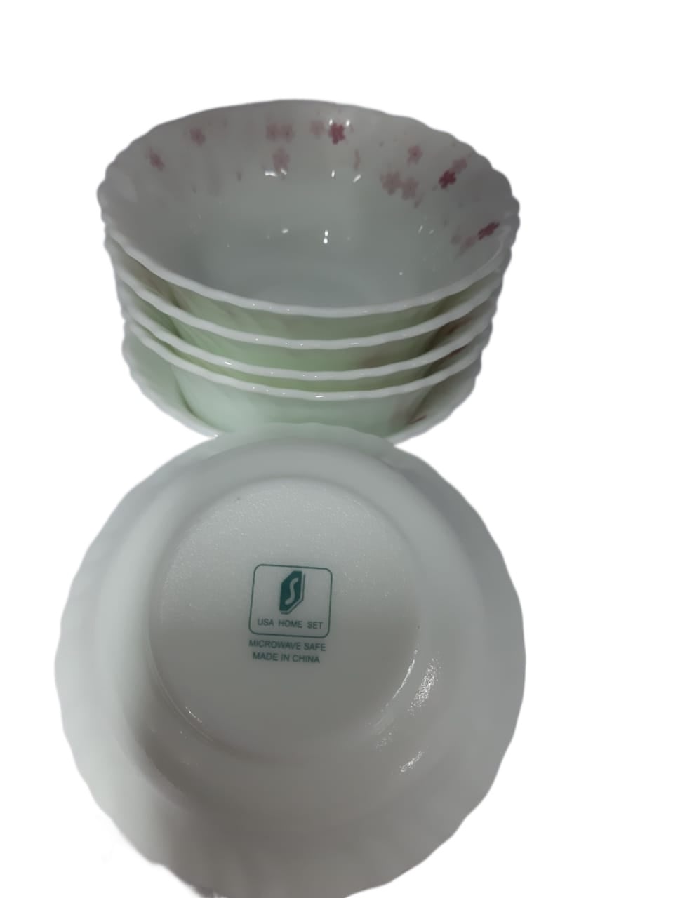 Picture of Premium Ceramic 6 Peach Soup Set - White