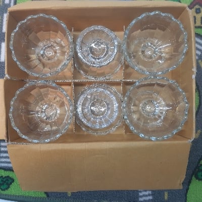 Picture of olila glassware n008 6pis ice cream Bowl set - White