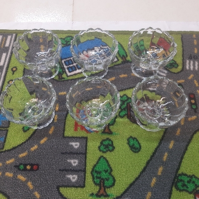 Picture of olila glassware n008 6pis ice cream Bowl set - White