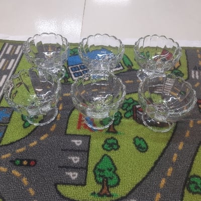 Picture of olila glassware n008 6pis ice cream Bowl set - White