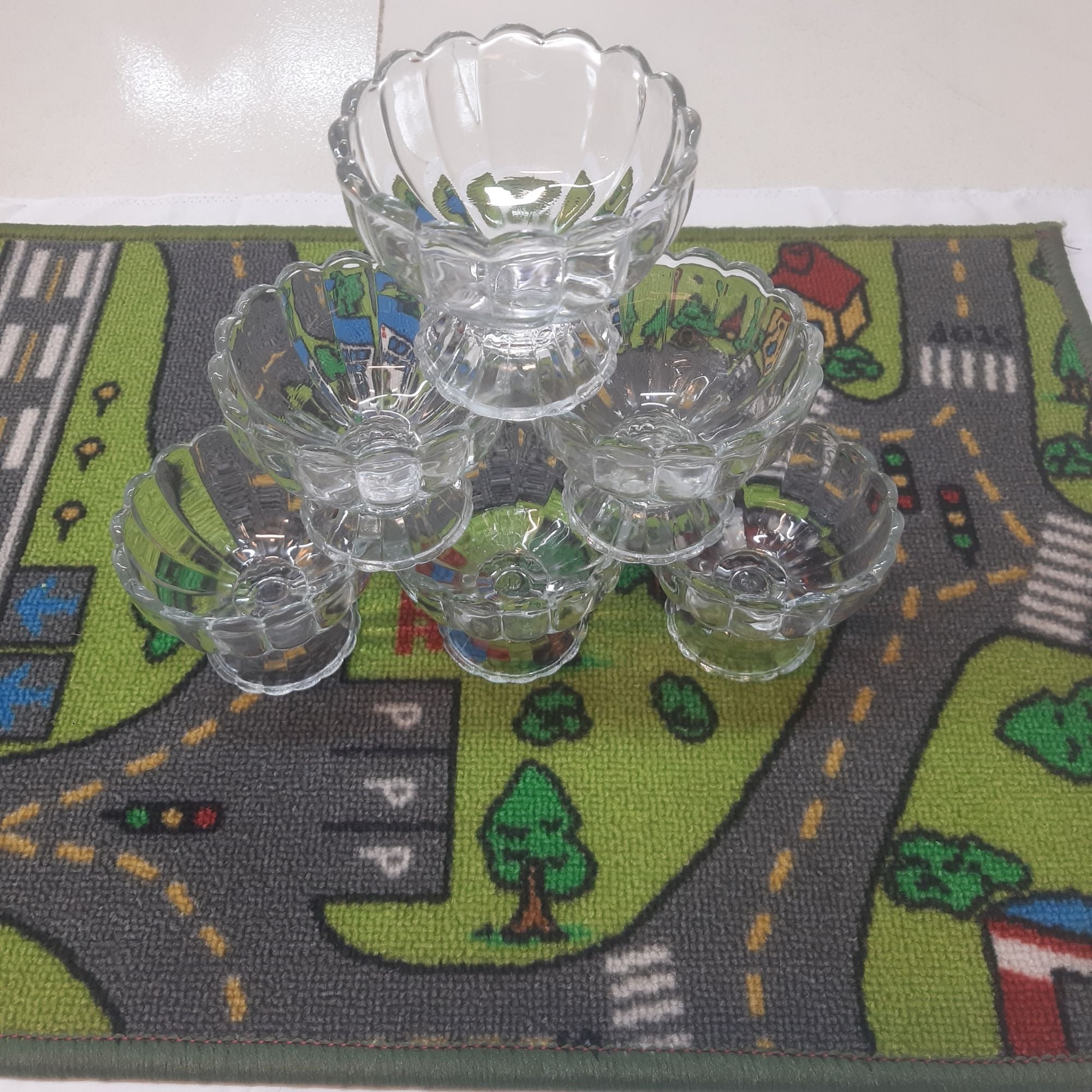 Picture of olila glassware n008 6pis ice cream Bowl set - White