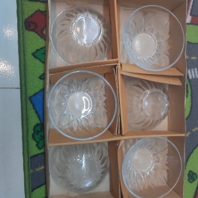 Picture of olila glassware 6pis bowl set  no B002 - White