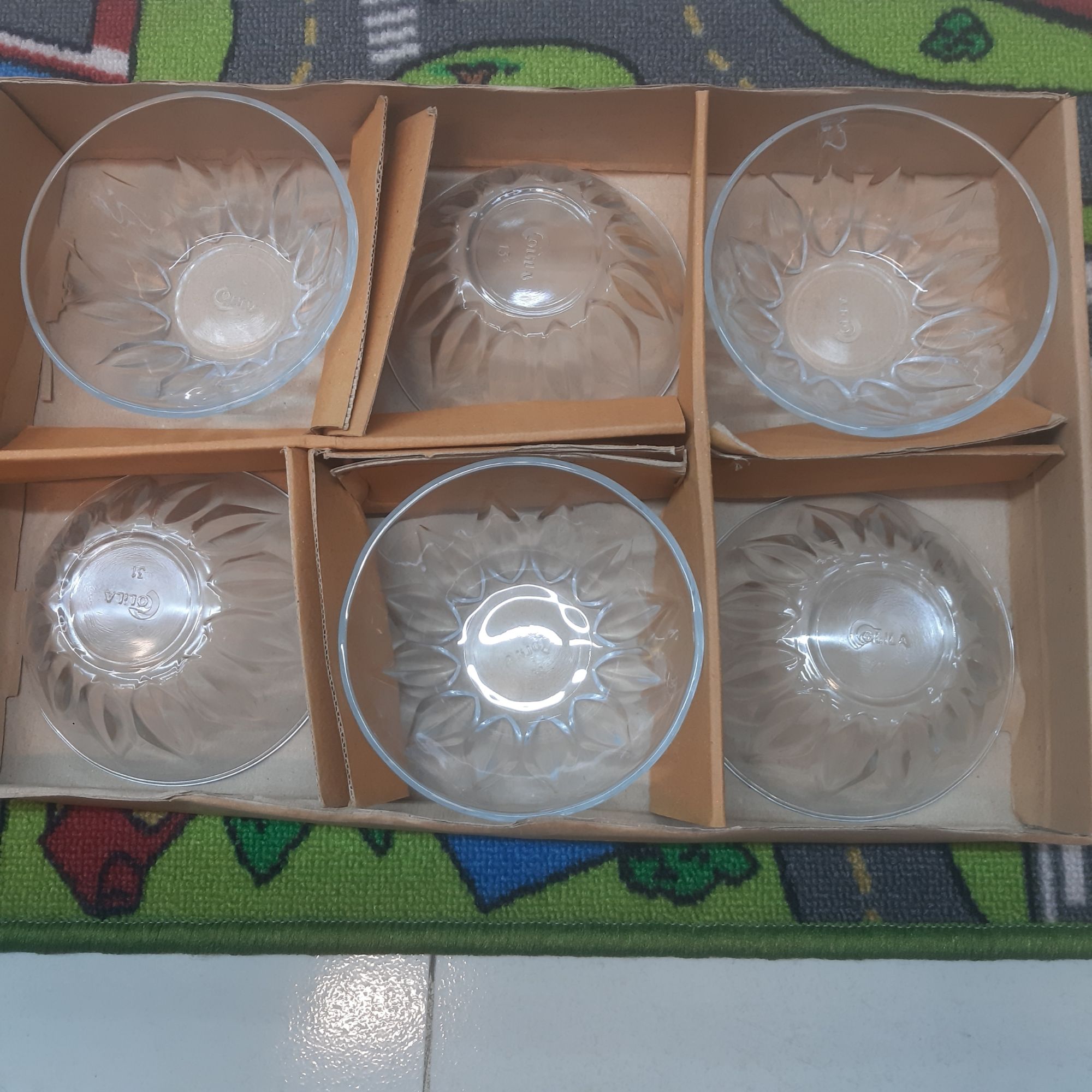 Picture of olila glassware 6pis bowl set  no B002 - White
