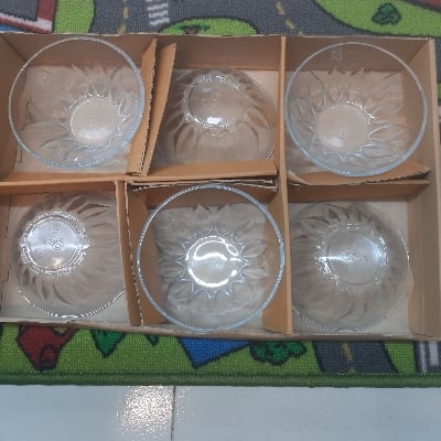 Picture of olila glassware 6pis bowl set  no B002 - White