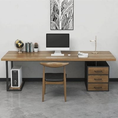 Picture of Desk Table with Metal Frame & Engineered Wood – Stylish & Sturdy Workstation for Home/Office