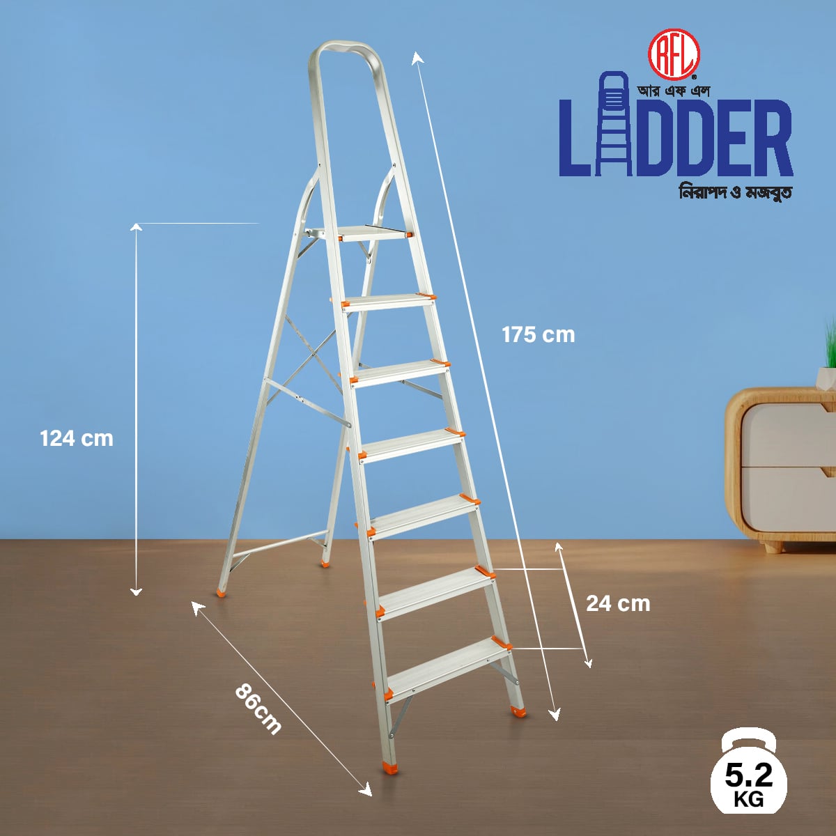 Picture of RFL House Hold Ladder 7 Step Narrow