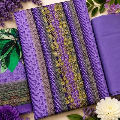 Picture of Ladies 3 pc Purple Kurta Set 