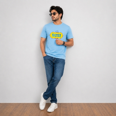 Picture of Sky Blue Slim Winner Men'S T Shirt 