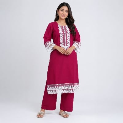 Picture of Maroon Ladies Cord Set 