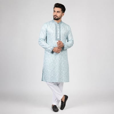 Picture of Winner Mens Teal Mix Panjabi 