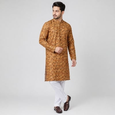 Picture of Winner Mens Orange Panjabi 