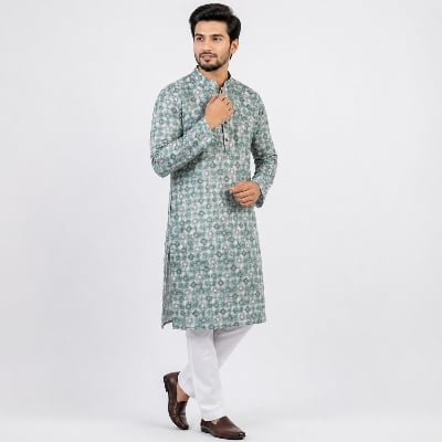 Picture of Winner Mens Light Green  Panjabi 