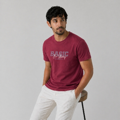 Picture of Winner Mens Maroon T Shirt  - red