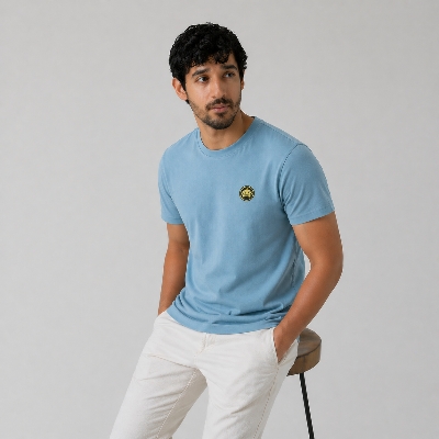 Picture of Winner Mens Sky Blue T Shirt - blue