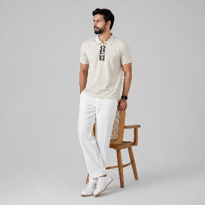 Picture of Winner Mens  Cannol Cream Polo T Shirt  - pink