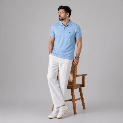 Picture of Winner Mens Sky Blue Polo T Shirt  - pink
