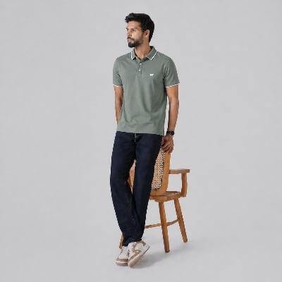 Picture of MEN's GREEN POLO T- Shirt - pink