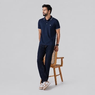 Picture of MEN'S BLACK POLO T - Shirt - pink