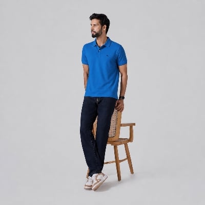 Picture of Winner Mens Blue Qartiz Polo Shirt  - blue